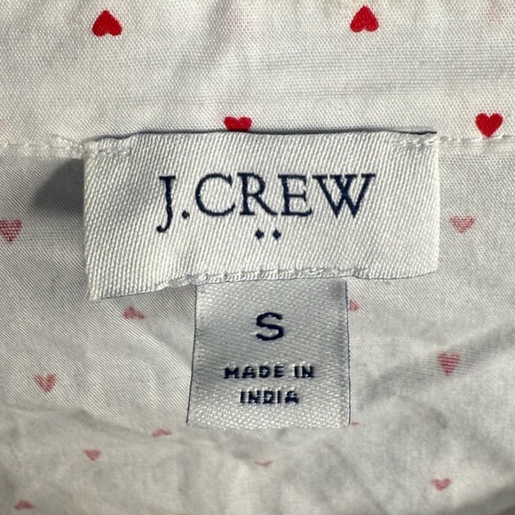 J. Crew White and Red Hearts Ruffled Bib Collar Blouse Top - Picture 5 of 6